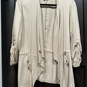 Love Tree Beige Women's Open Front Jacket